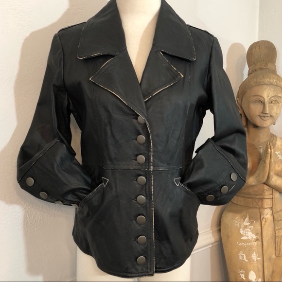 Wilson’s Leather Jacket NWOT “Rocker” Design Leather Rubbed Vintage Look M - Picture 3 of 10